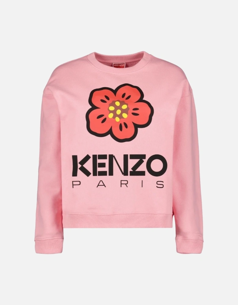 Paris Flower Logo Rose Pink Sweatshirt