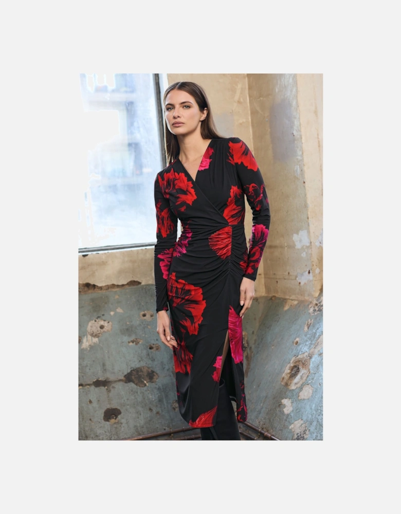 Oriental Floral Print Dress