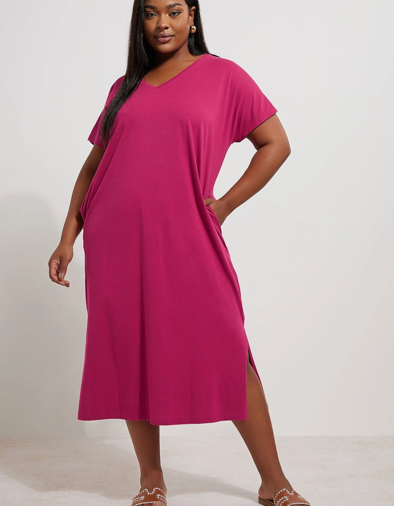 Grown On Sleeve Midi Dress