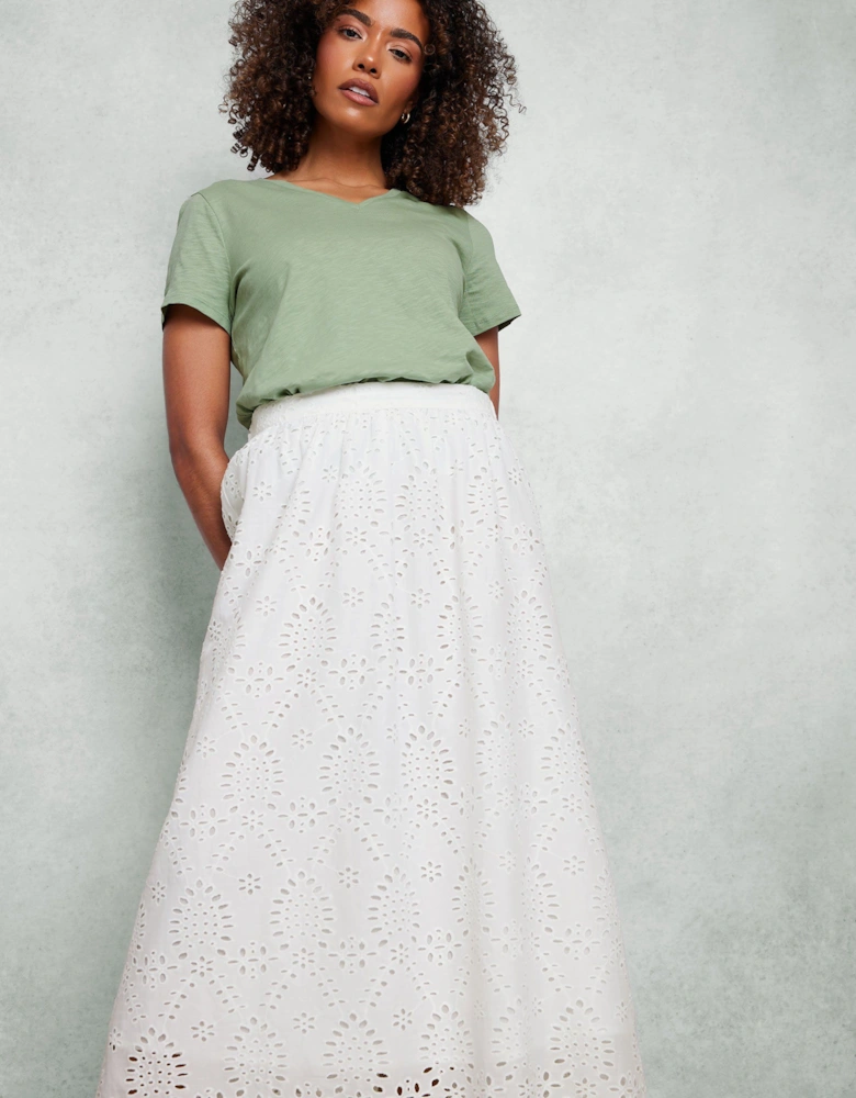 Broderie Midi Skirt