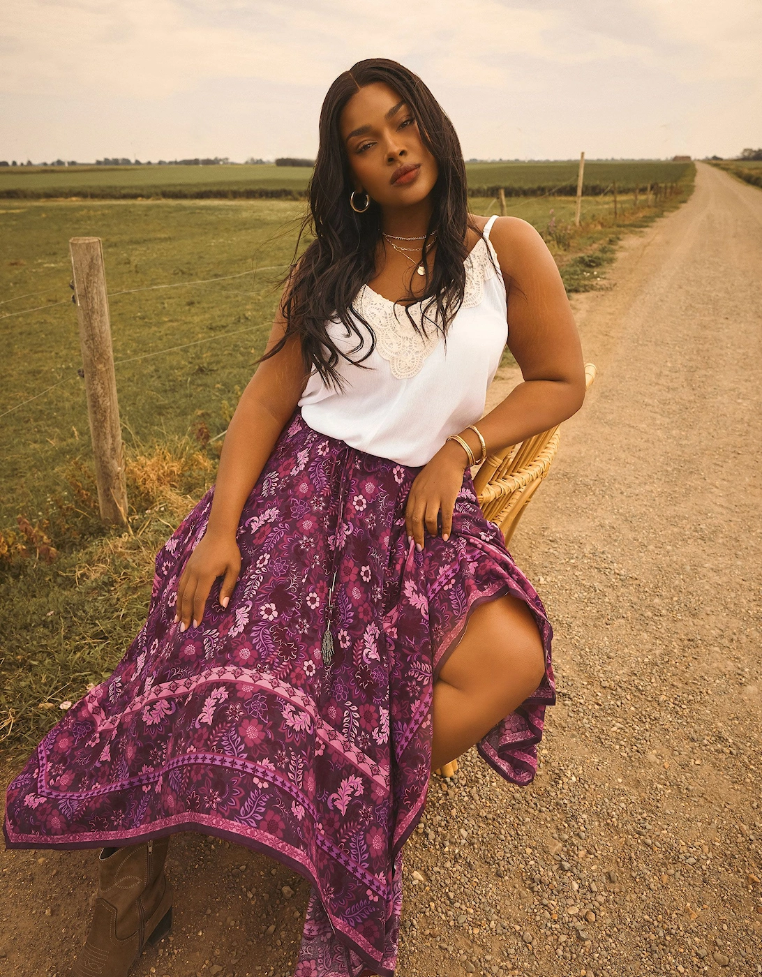 Floral Print Hanky Hem Skirt, 2 of 1