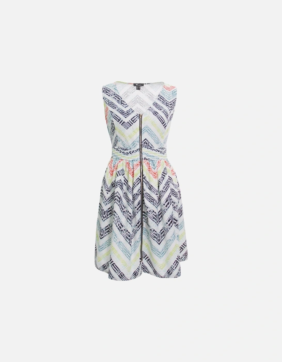 Geometric Print Zipper Front Dress, 2 of 1