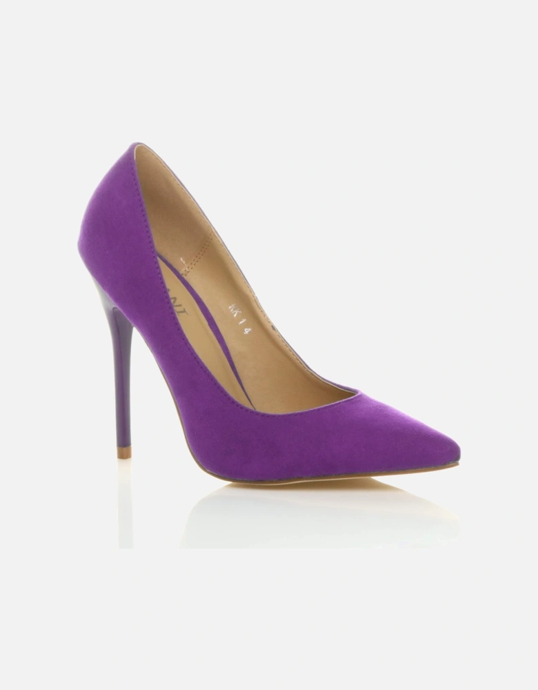 High Stiletto Heel  Faux Suede Court Shoes