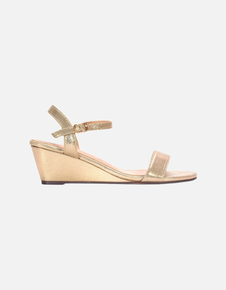 'Alissa' Open Toe Wedge Heel Sandals With Ankle Strap