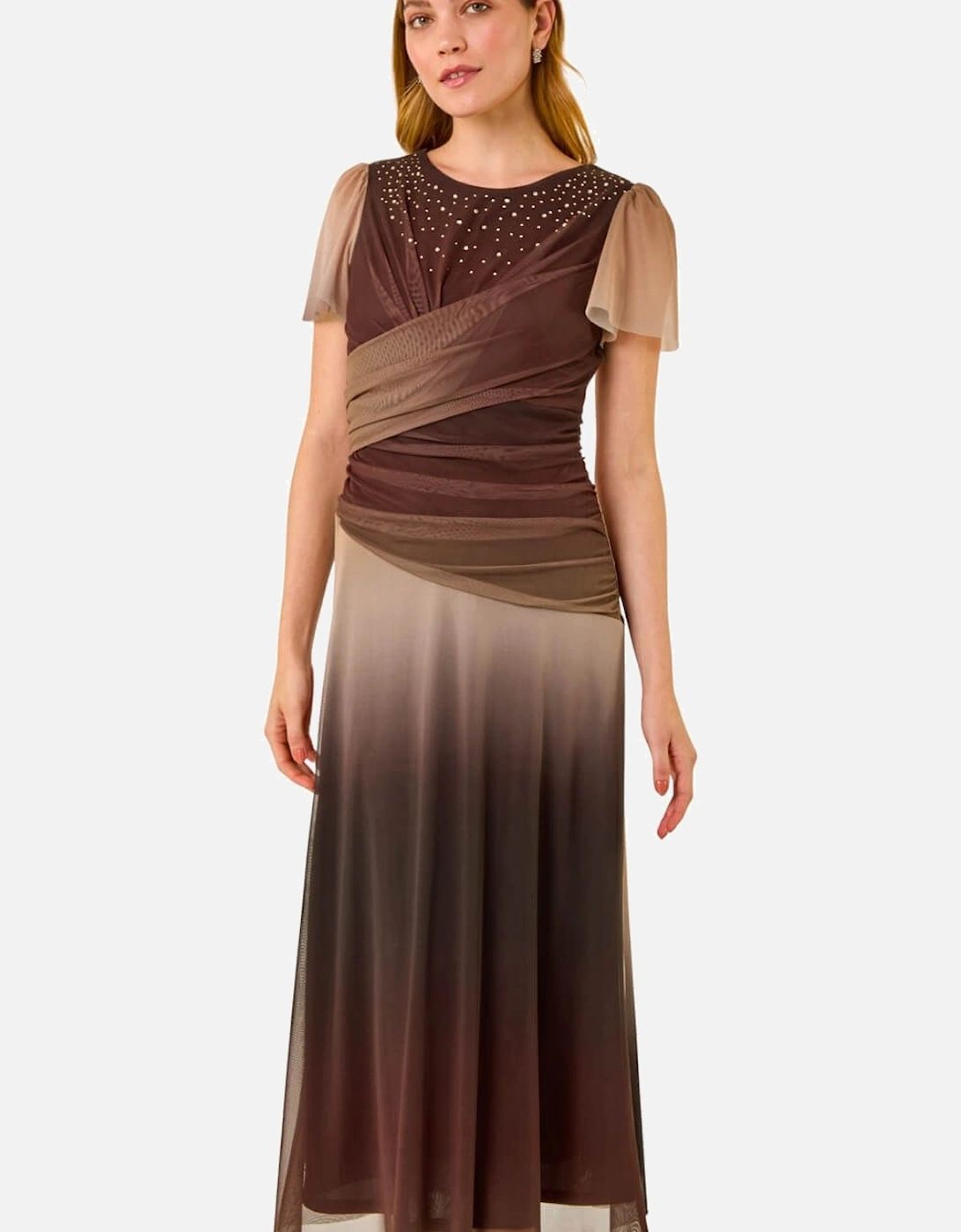 Hotfix Ombre Mesh Midi Dress, 2 of 1