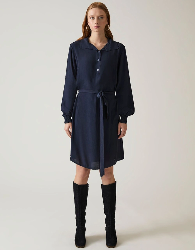 Navy Belted Dress