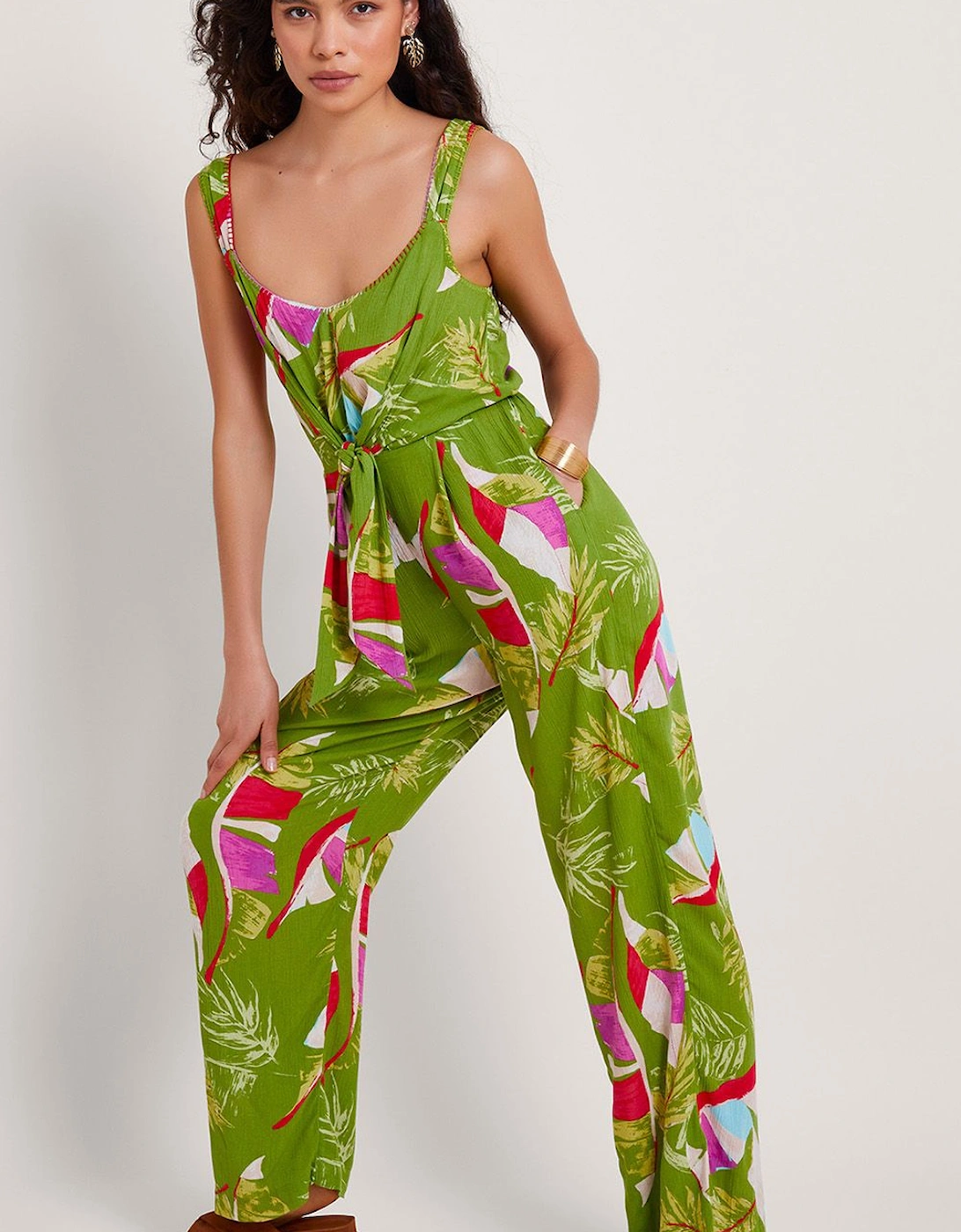 Amina Floral Jumpsuit Green, 2 of 1