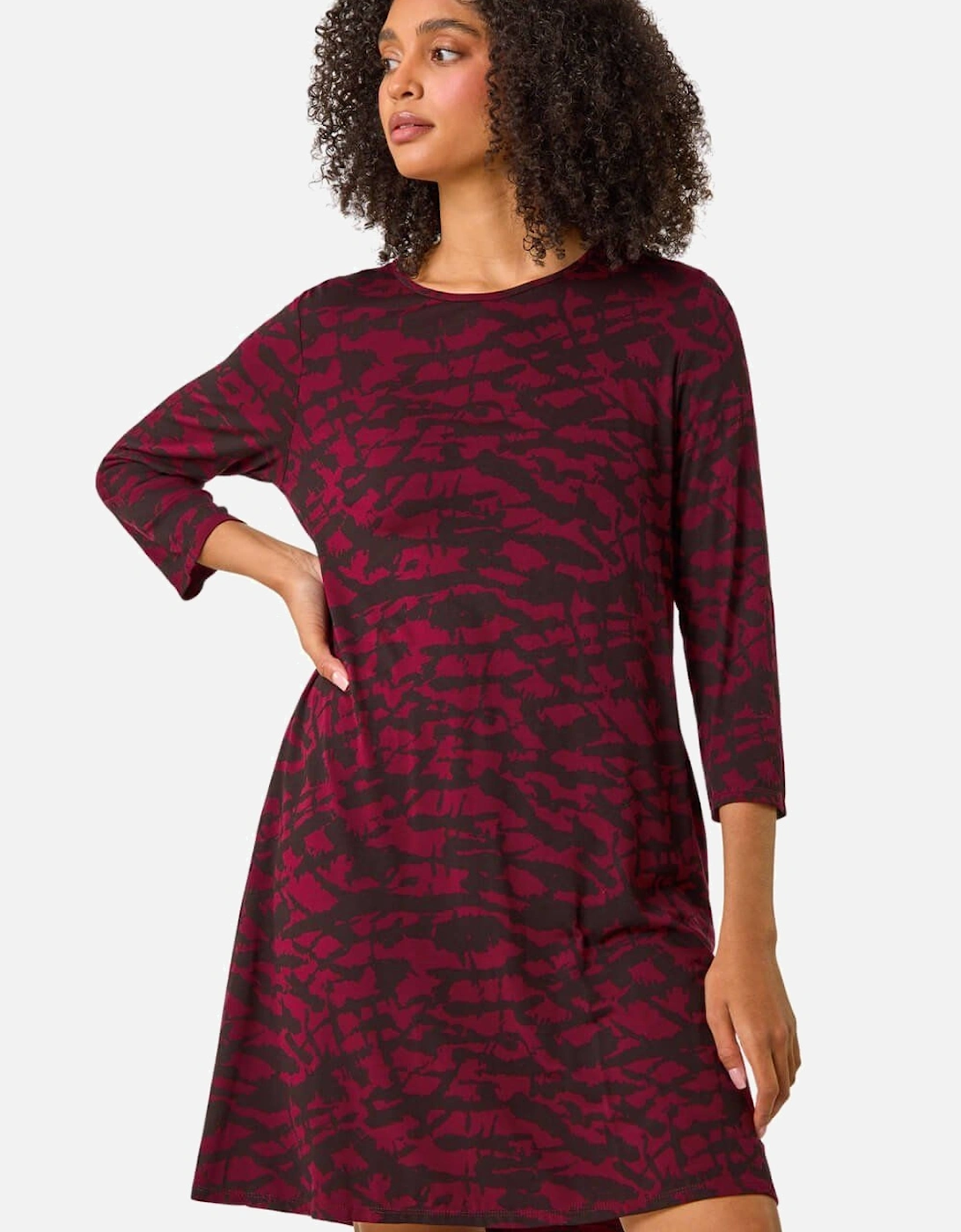 Abstract Print A-Line Dress, 2 of 1