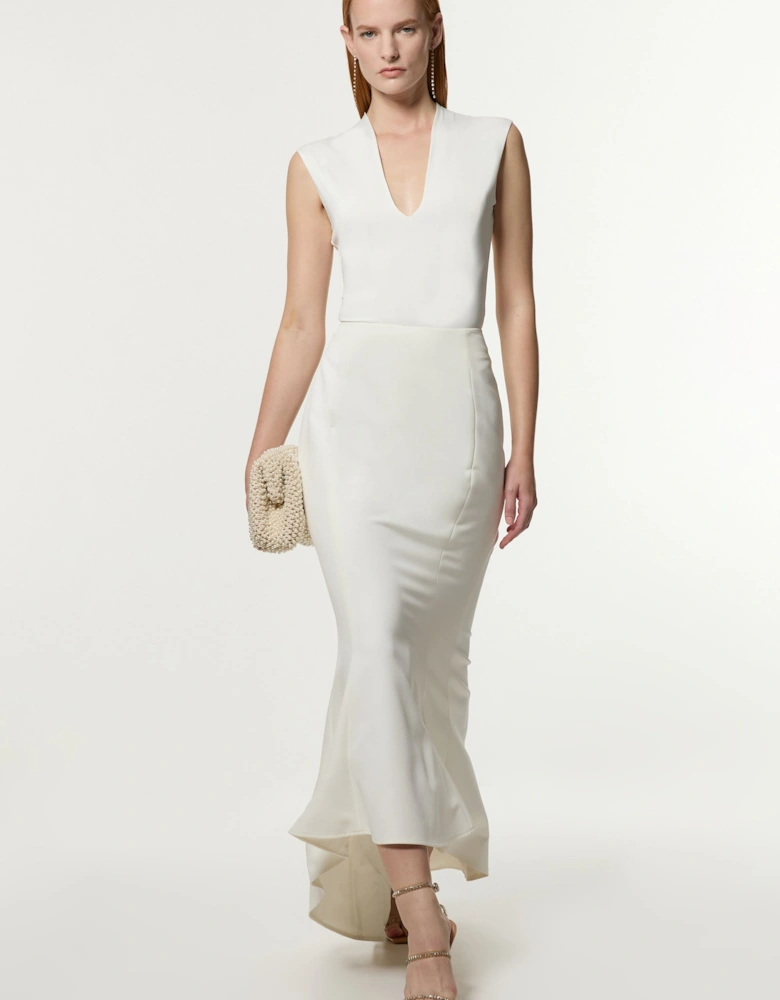 Tailored Fishtail Maxi Skirt