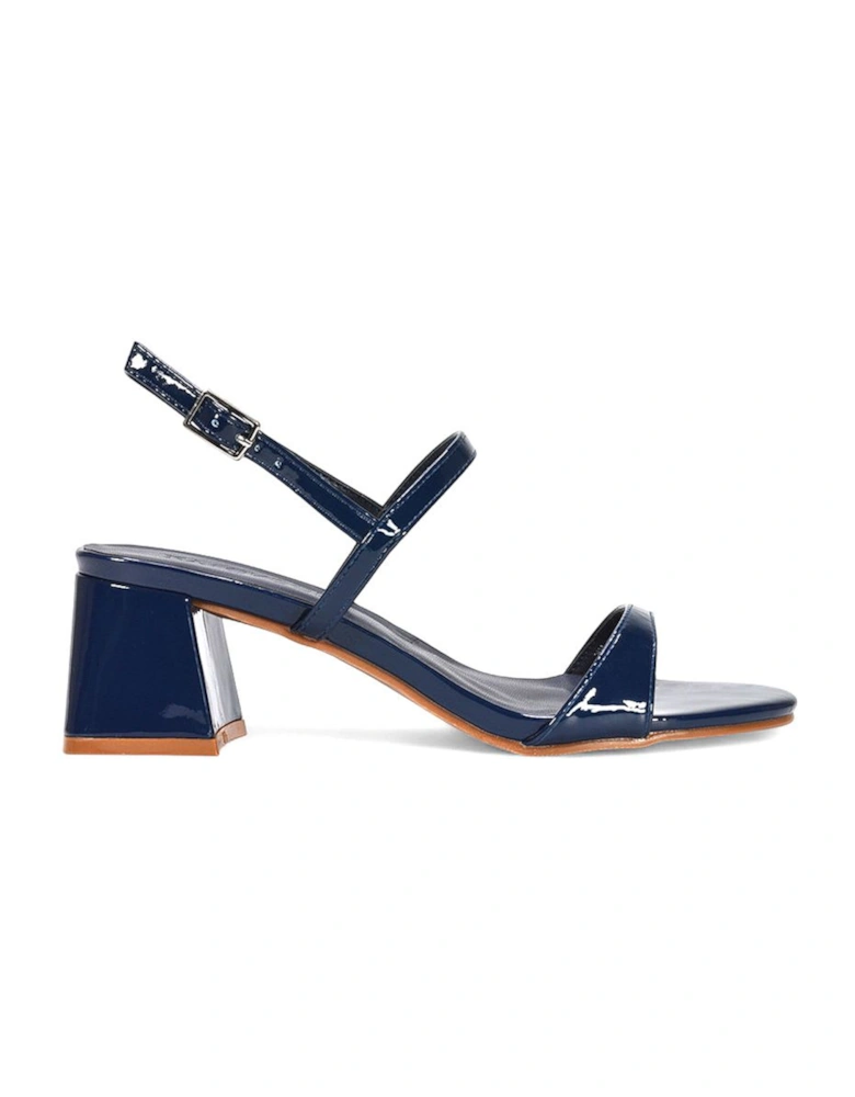 'Izzy' Strappy Slingback Peep Toe Mid Block Heel Sandals