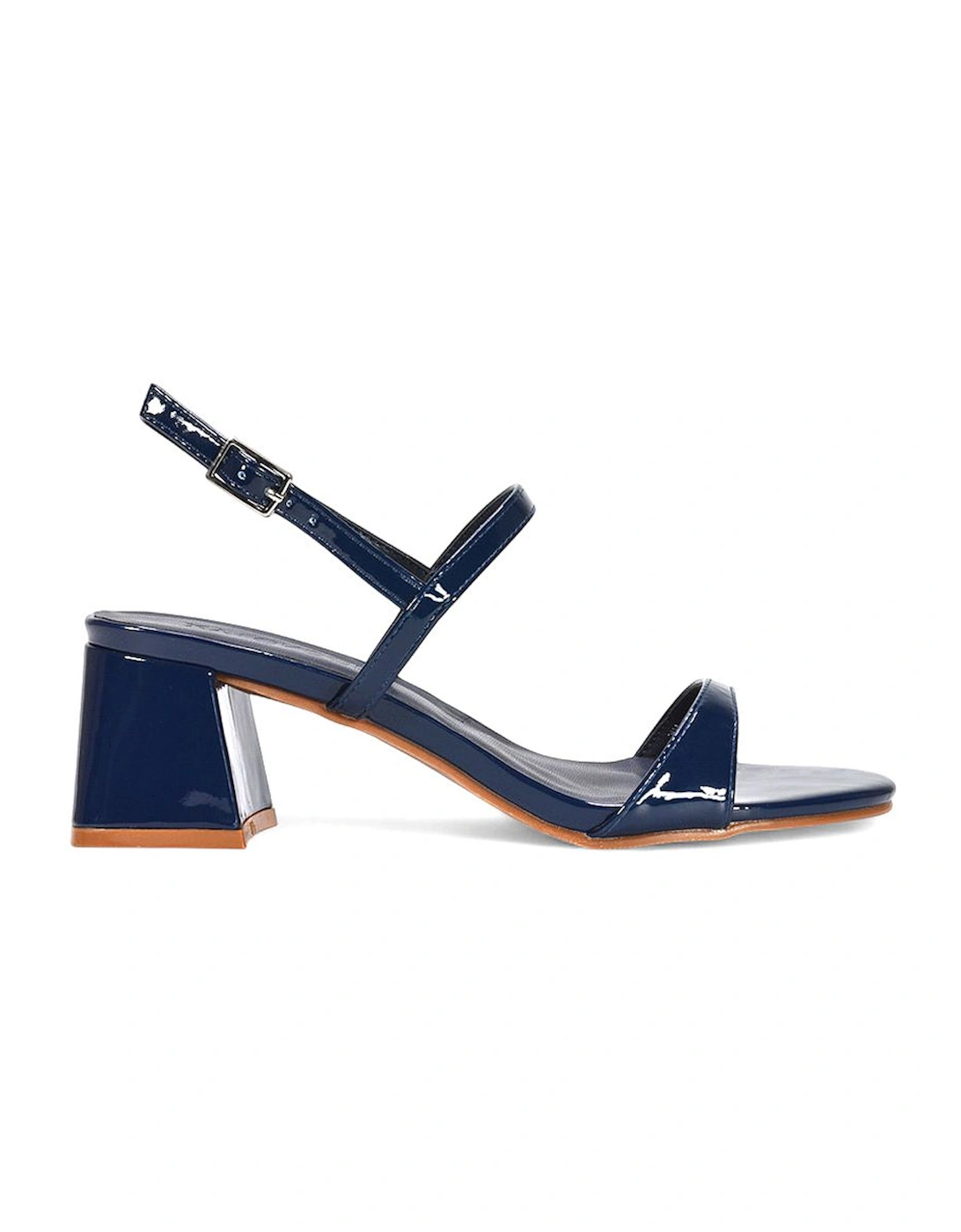 'Izzy' Strappy Slingback Peep Toe Mid Block Heel Sandals, 2 of 1