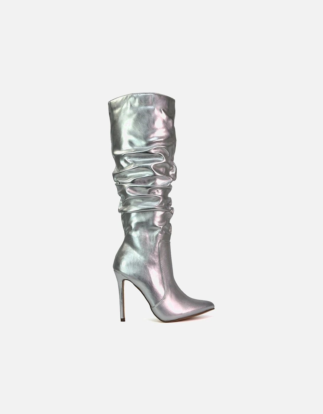 'Milani' Ruched Pointed Toe Stiletto Heel Knee High Boots, 2 of 1