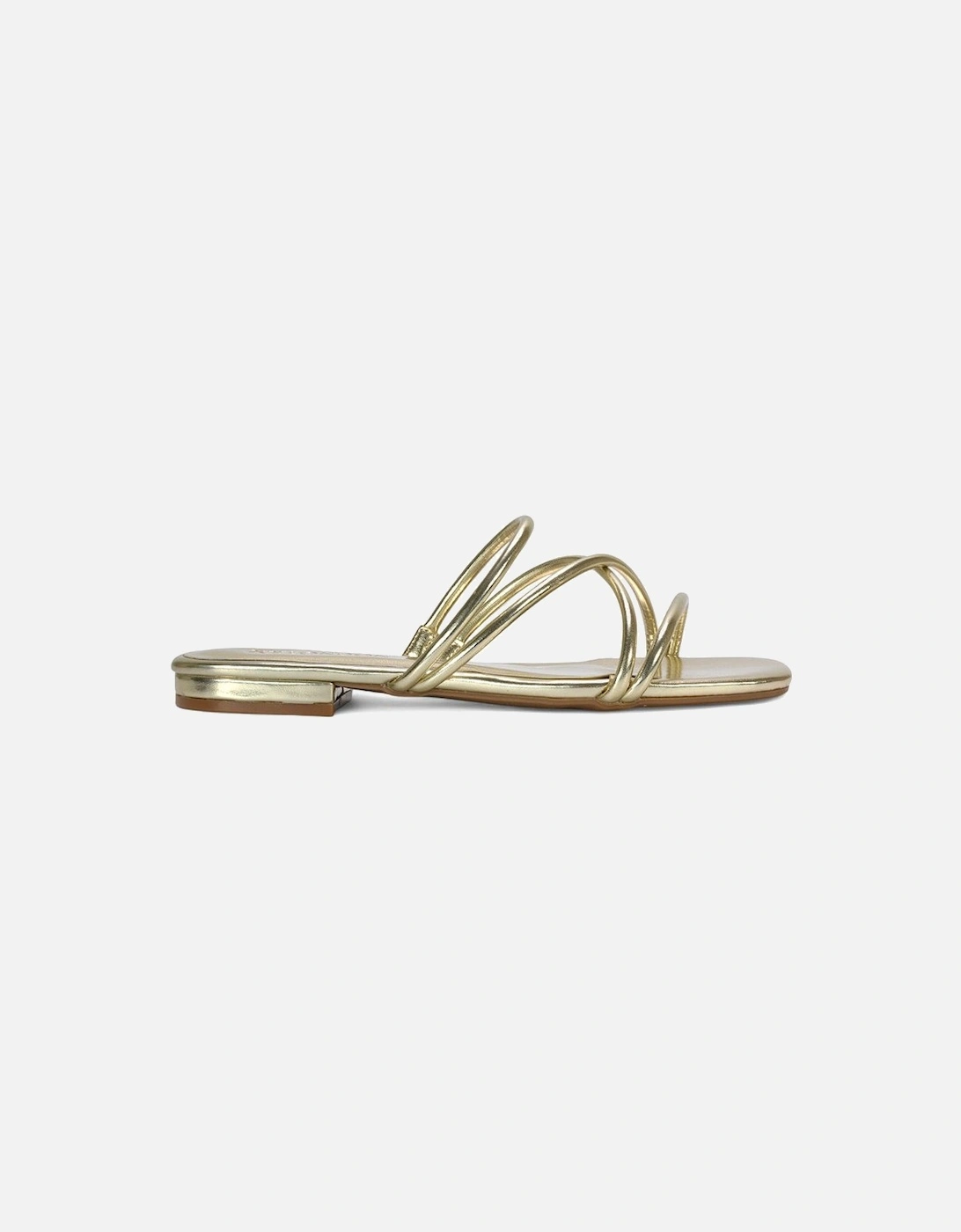 'Suzzie' Strappy Flat Slip On Square Toe Slider Mule Sandals, 2 of 1
