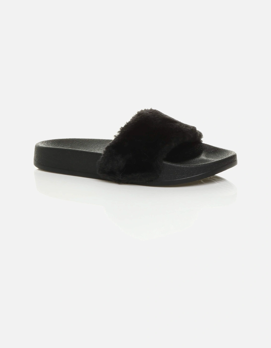 Flat  Heel Faux Fur Flip Flop Sandals  Sliders, 2 of 1