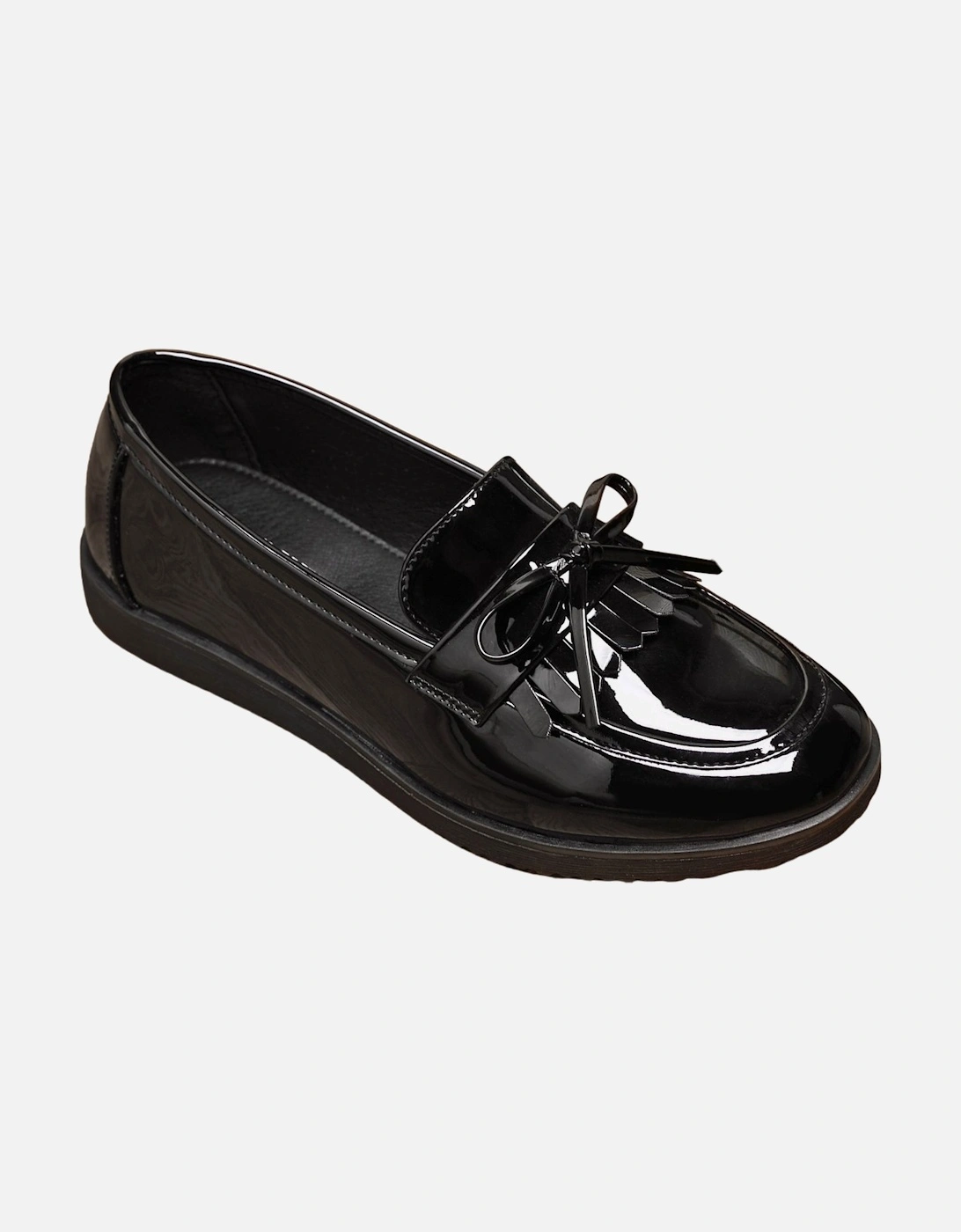 Loafers Flats Girl's School Comfortable Slip-On Shoes with Lace, 2 of 1