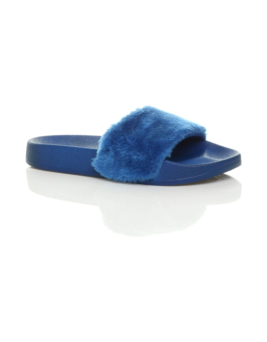 Flat  Heel Faux Fur Flip Flop Sandals  Sliders, 2 of 1