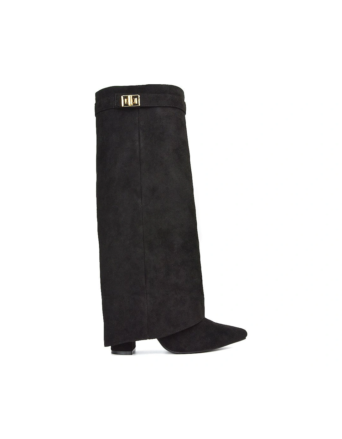 'Rayna' Block Heel Knee High Foldover Boots With Pointed Toe, 2 of 1