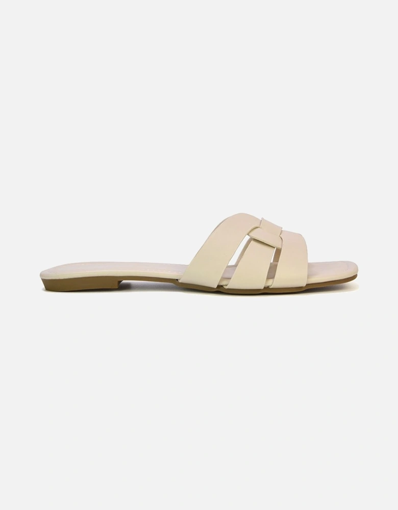 'Luci' Square Toe Slip On Strappy Flat Sandals