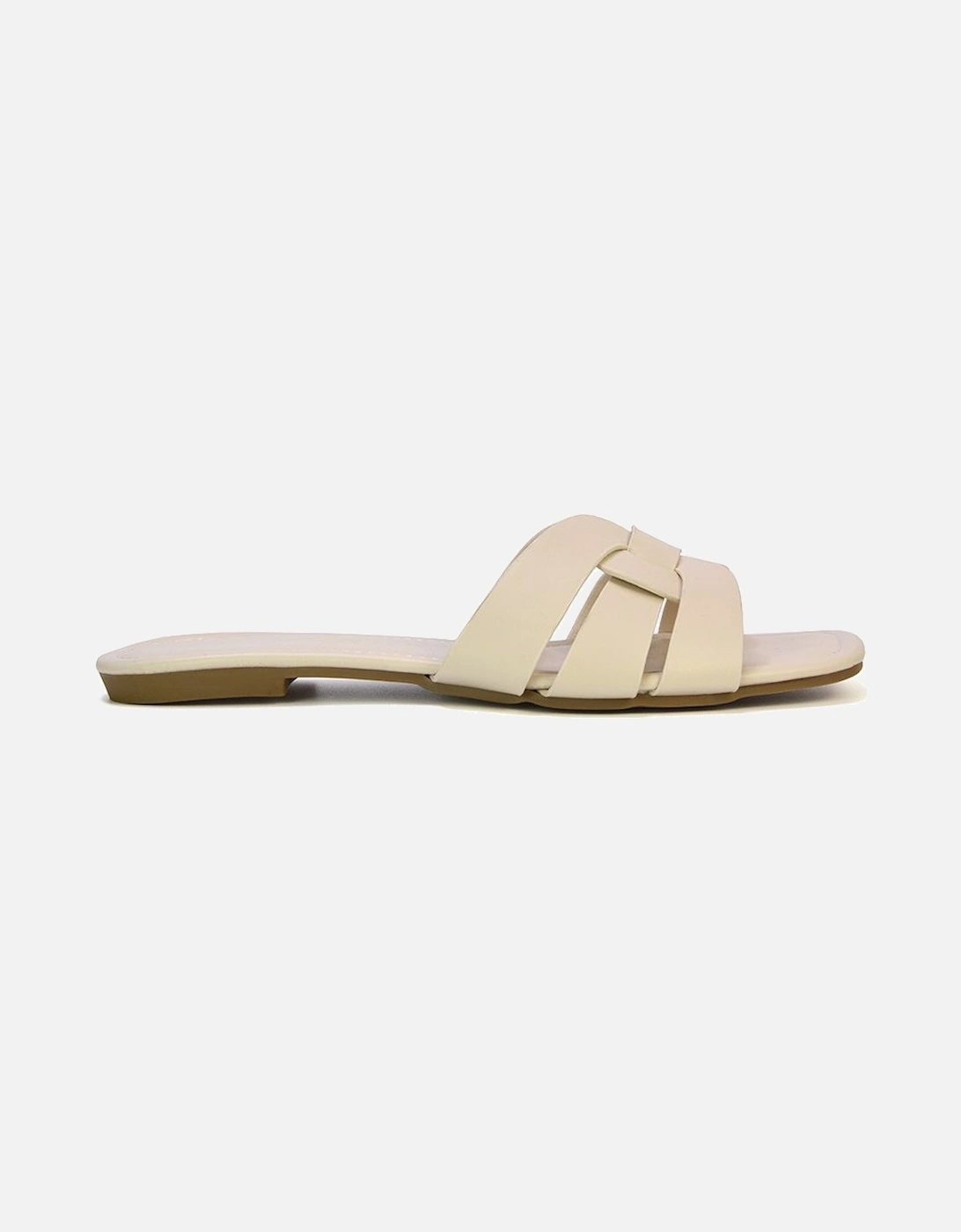 'Luci' Square Toe Slip On Strappy Flat Sandals, 2 of 1