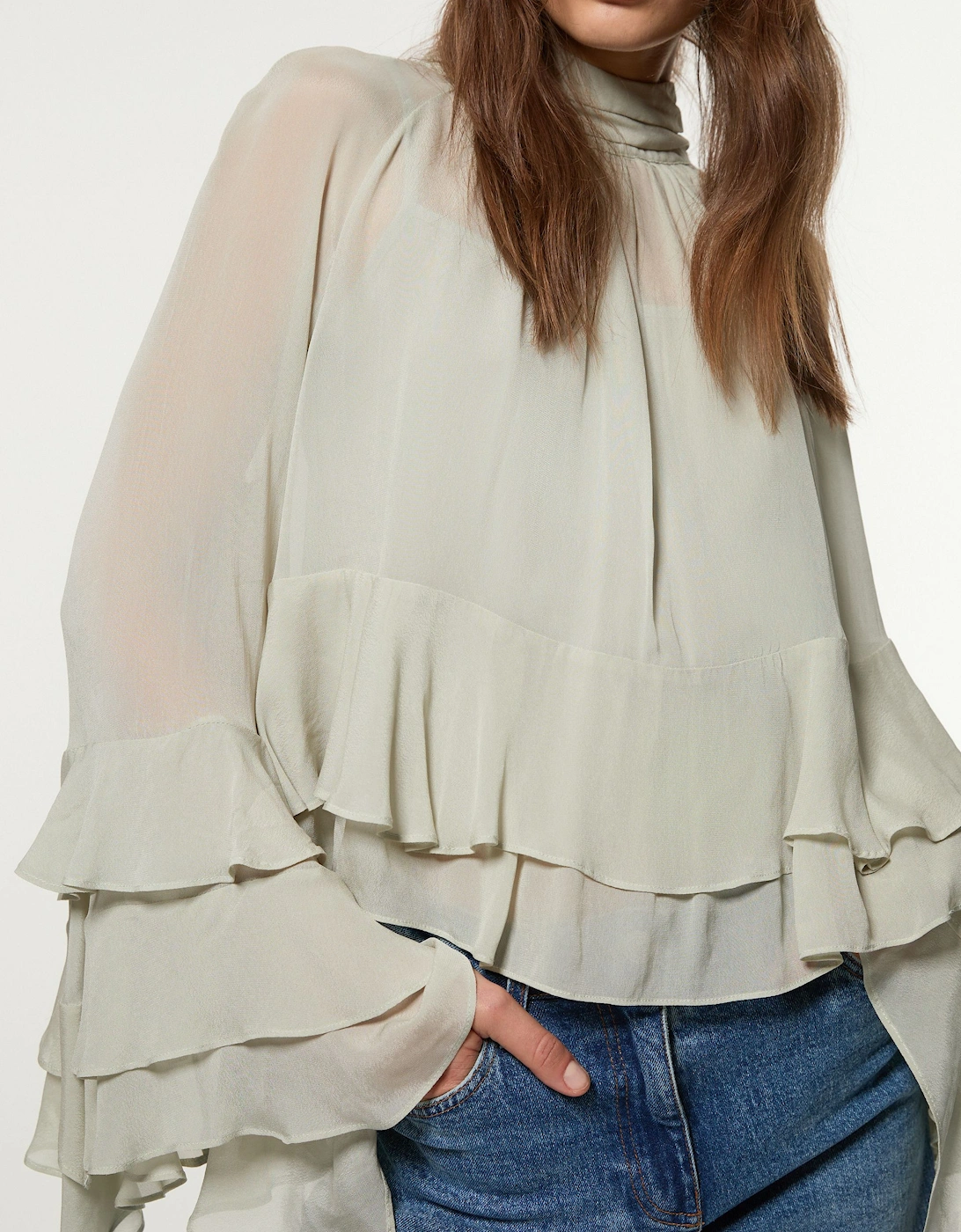 Tall Drama Kimono Viscose Georgette Woven Blouse, 2 of 1