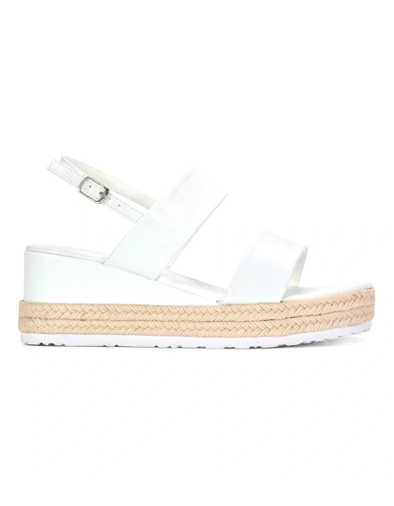 'Ally' Low Heel Platform Wedge Espadrill  Slingback Sandals