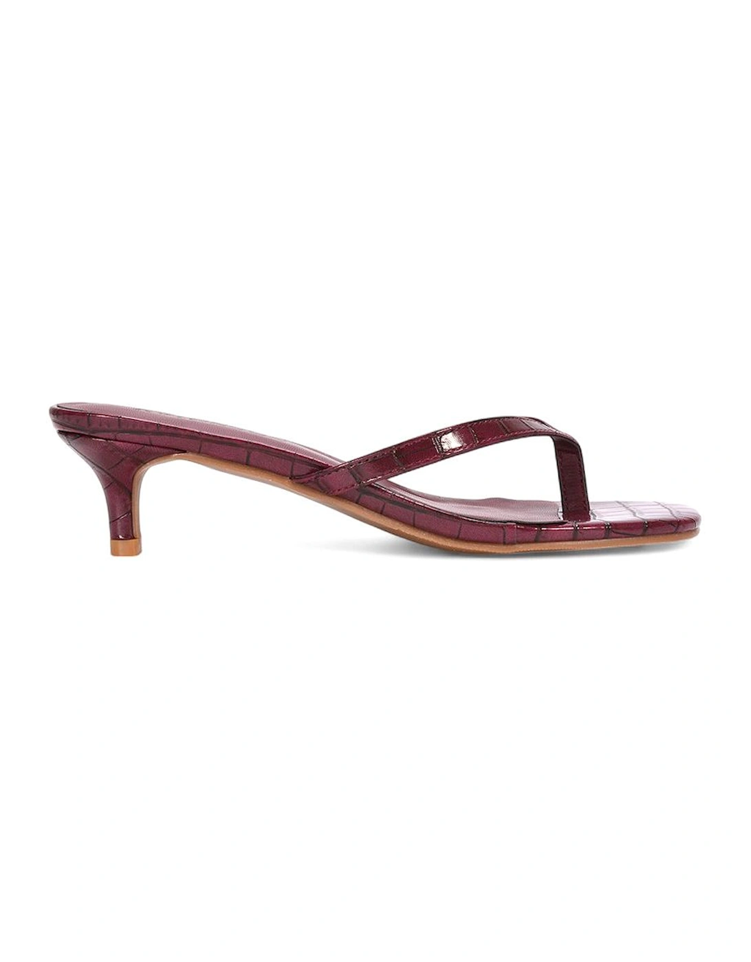 'Jane' Toe Post Low Kitten Heel Mule Sandal Shoes, 2 of 1