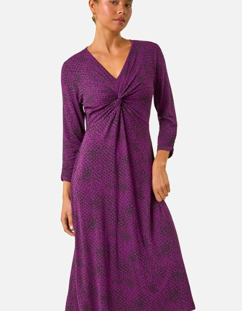 Petite Twist Front V-Neck Midi Dress