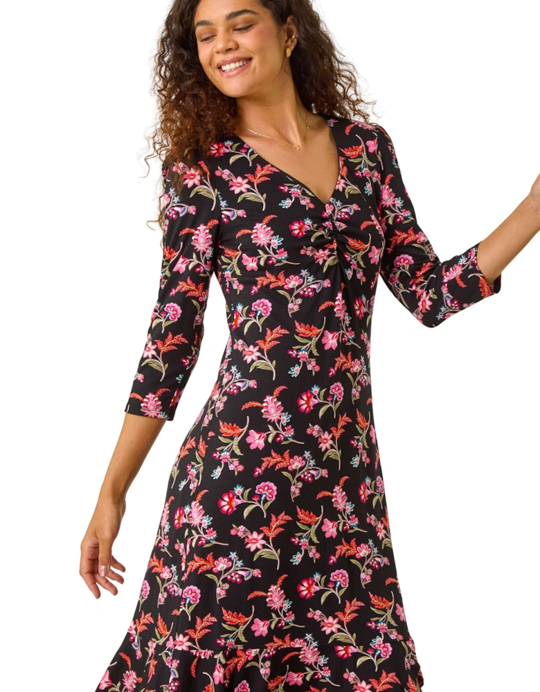 Floral Frill Hem Dress