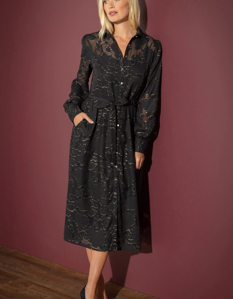 Long Sleeve Midi Shirt Dress