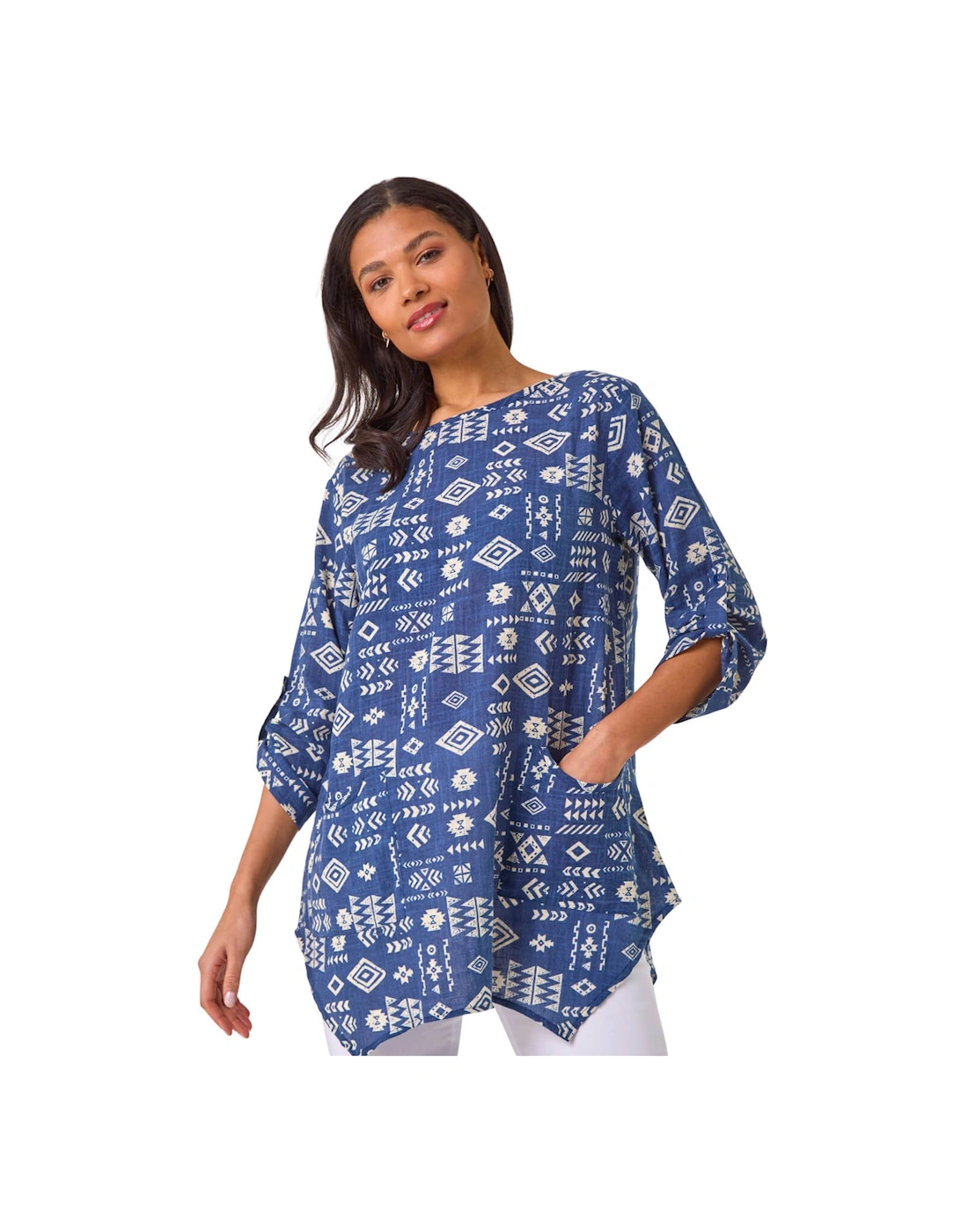 Longline Print Tunic Top, 2 of 1