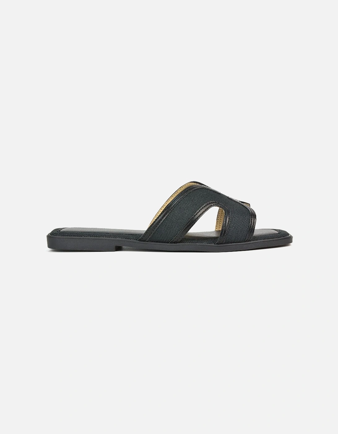 'Isabella' Slip On Cut Out Square Toe Flat Sandal Slides, 2 of 1