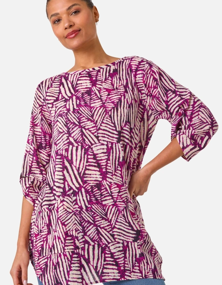 Longline Print Tunic Top