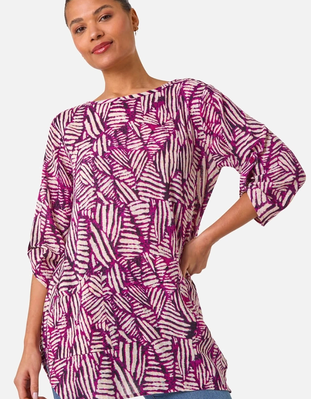 Longline Print Tunic Top, 2 of 1