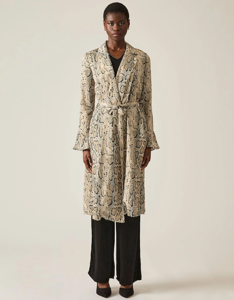 Snake Brown Wrap Dress