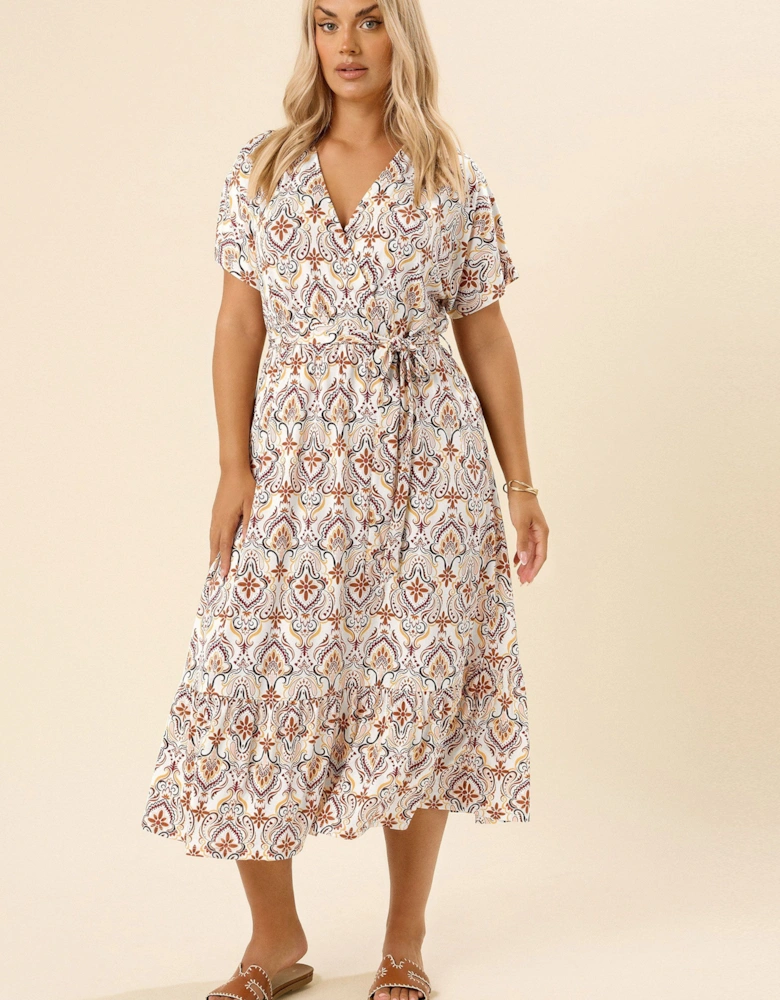 Paisley Print Midaxi Wrap Dress