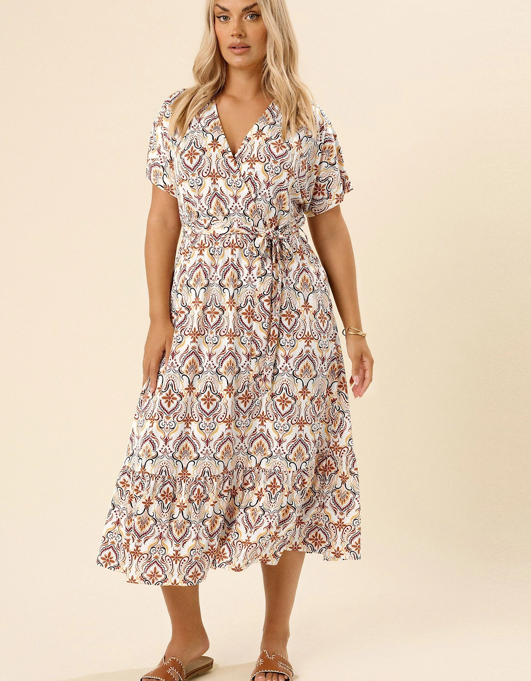 Paisley Print Midaxi Wrap Dress, 2 of 1