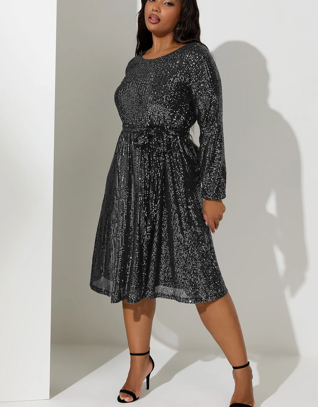 Sequin Skater Dress, 2 of 1