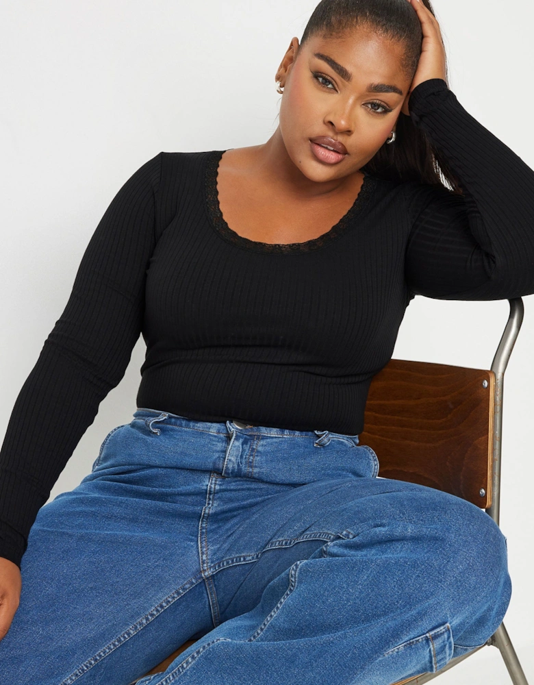 Lace Trim Bodysuit