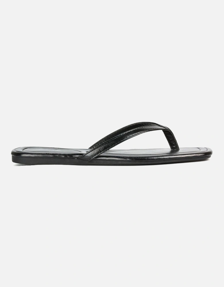 'Heather' Thong Strap Square Toe Flip Flop Sandals