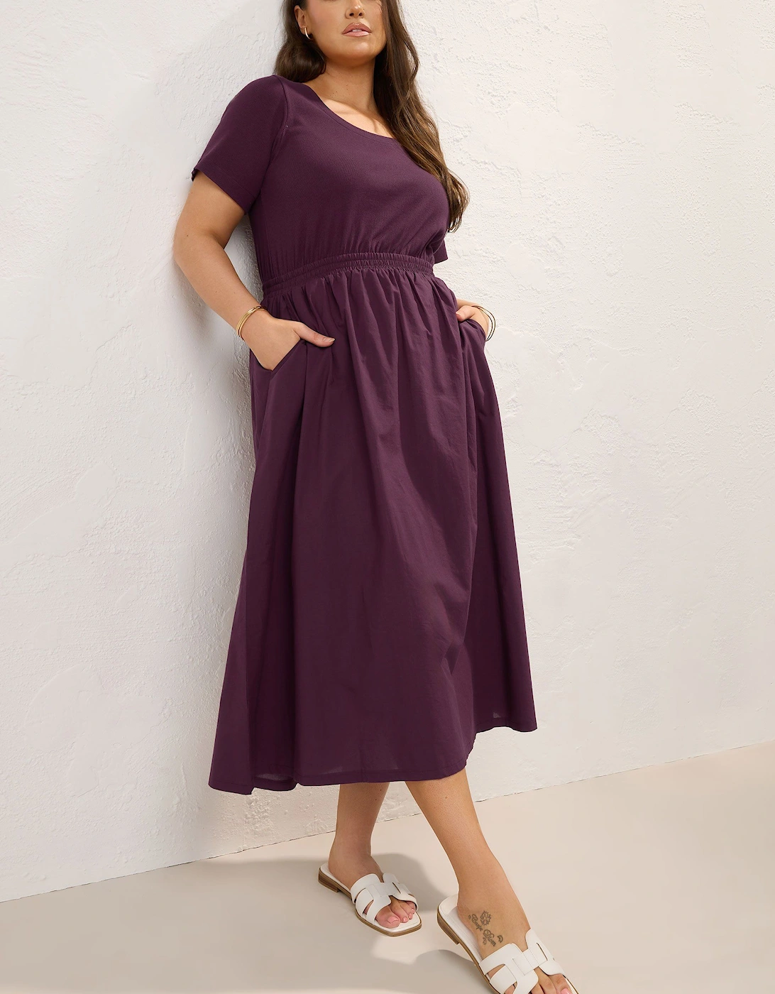 Jersey & Woven Midaxi Skater Dress, 2 of 1