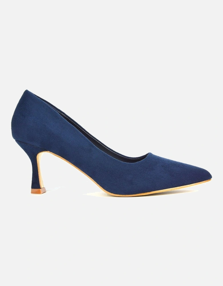 'Lisa' Slip On Pointed Toe Court Shoe Pumps With Stiletto Mid Heel