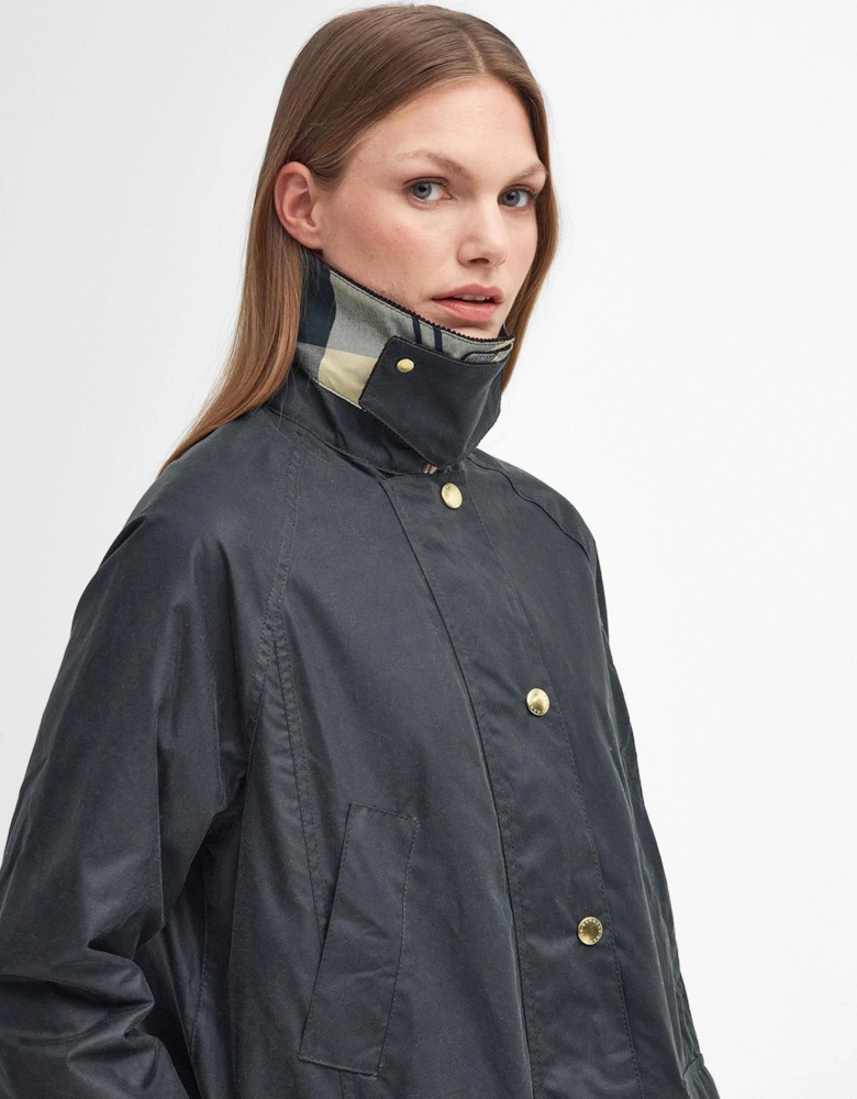 Long Beadnell Womens Wax Jacket - Sage/Ancient