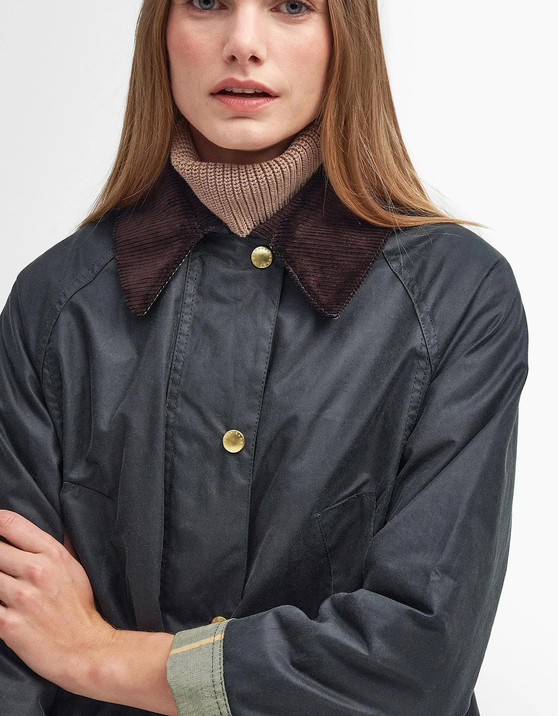 Long Beadnell Womens Wax Jacket - Sage/Ancient