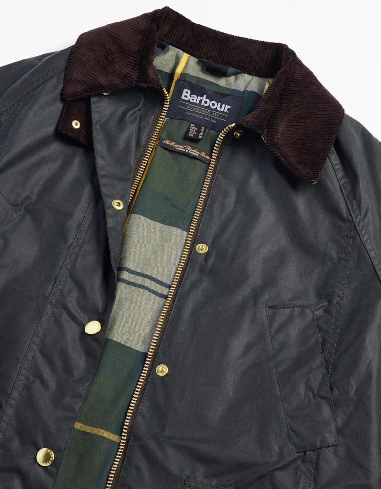 Long Beadnell Womens Wax Jacket - Sage/Ancient