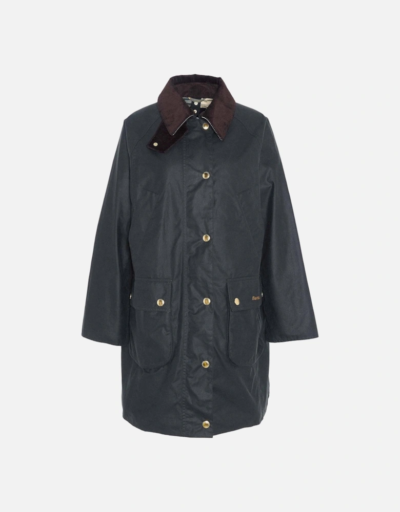 Long Beadnell Womens Wax Jacket - Sage/Ancient