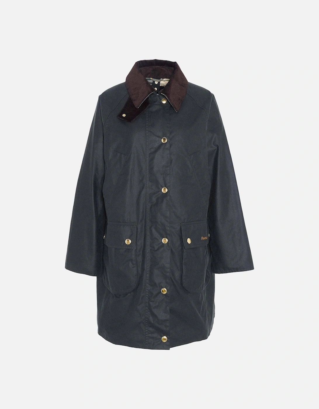 Long Beadnell Womens Wax Jacket - Sage/Ancient
