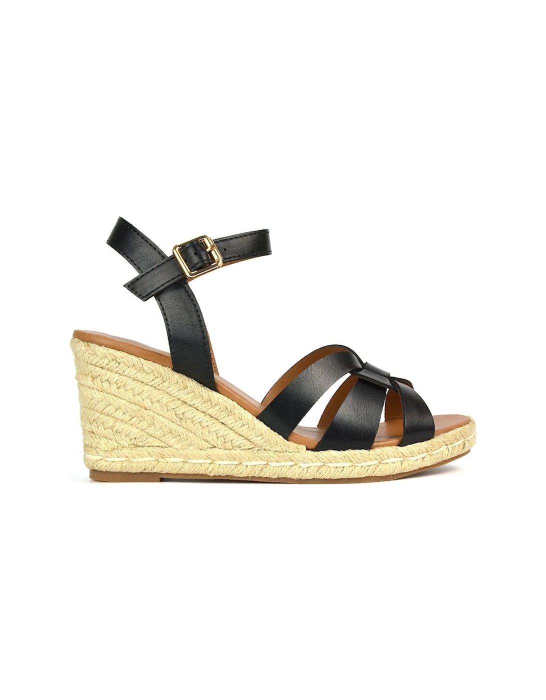 'Aisling' Strappy Espadrille Mid Heel Sandal Wedges, 2 of 1