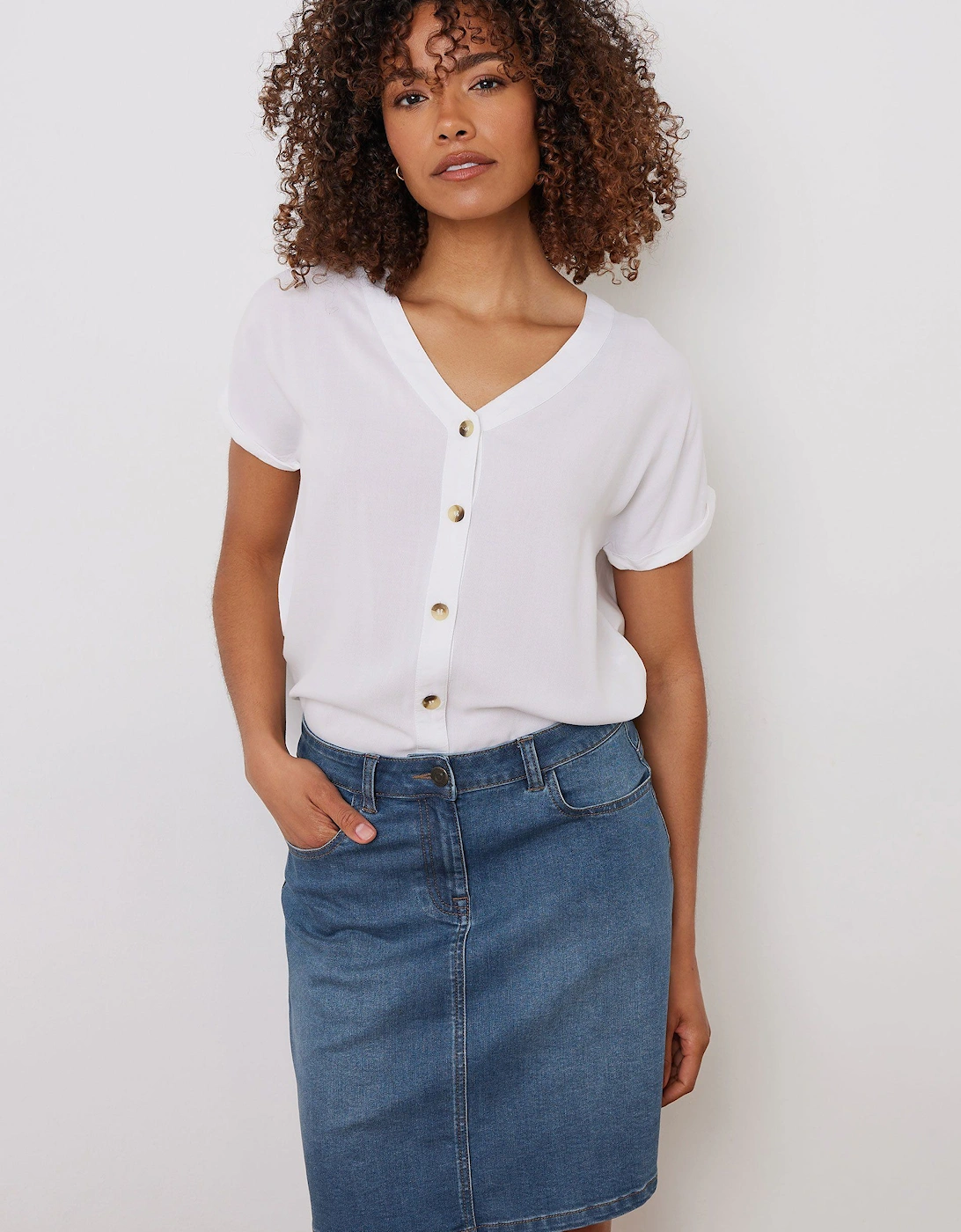 Mid-Wash Denim Skirt, 2 of 1