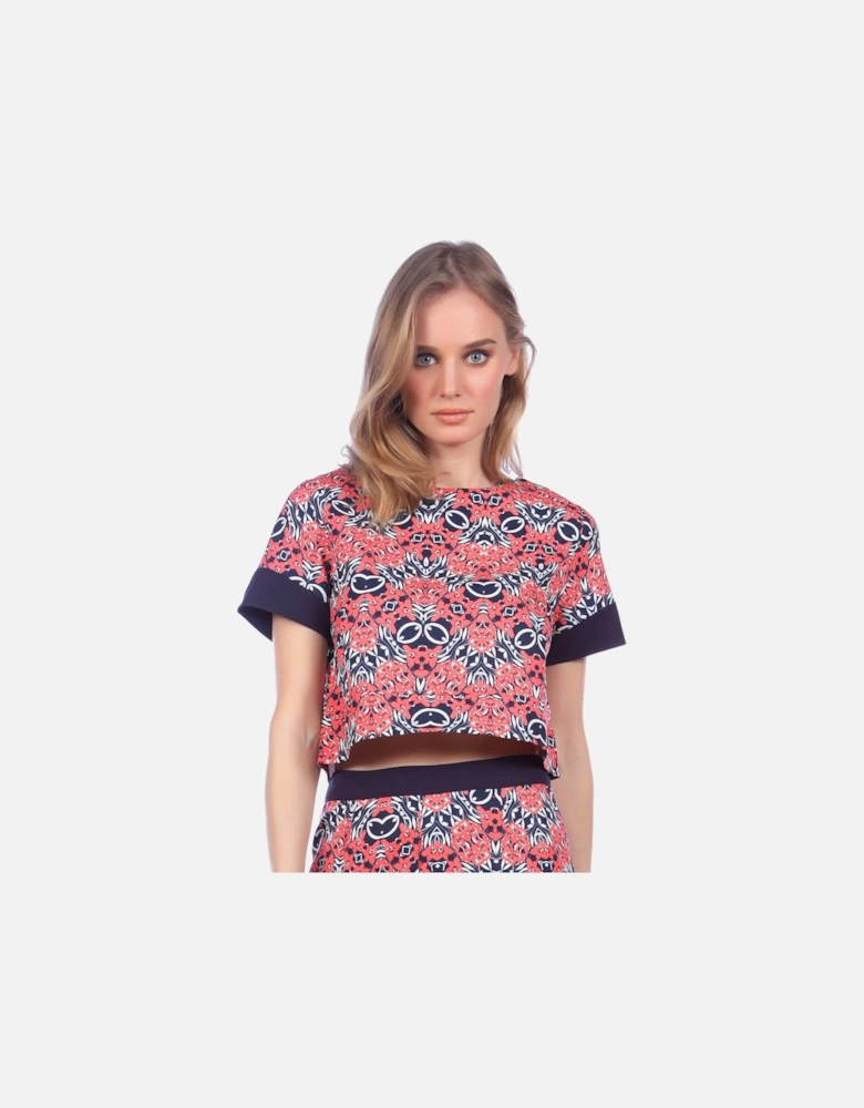 Vibrant Abstract Print Crop Top