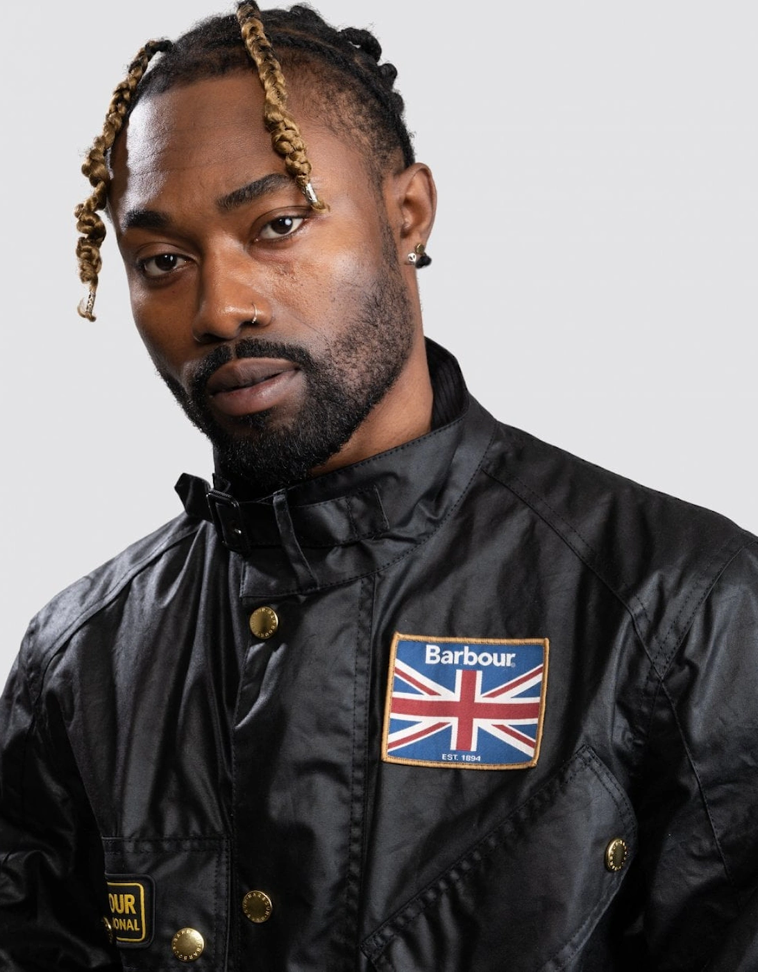 Union Jack International Mens Wax Jacket - Black